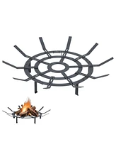 Aoodor 31 in Fire Grate, Round Adjustable Size Smoke-Free Fire Pit Grate, Heavy Duty Burning Log Grate for Outdoor Campfire, Hearth Wood Stove and Out