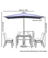 10' x 6'5 Rectangular Lighted Market Umbrella(Navy Blue)