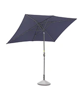 10' x 6'5 Rectangular Lighted Market Umbrella(Navy Blue)