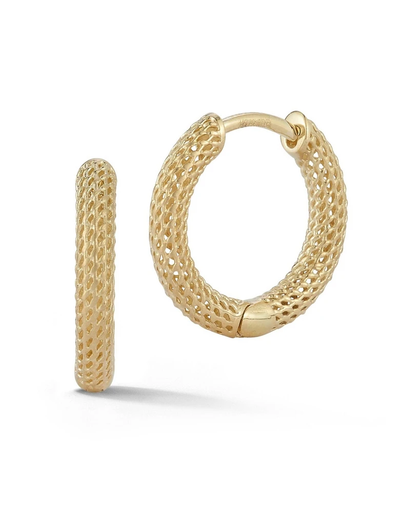 Rachel Zoe Fine Jewelry 14K Gold Bold Mesh Huggie Hoops