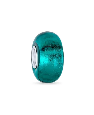 Bling Jewelry Translucent Jewel Colors Glass Charm Bead with Sterling Silver Core for Bracelets