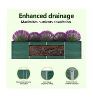 Garden Raised Bed Galvanized Steel 126"x31.5"x31.3" Green