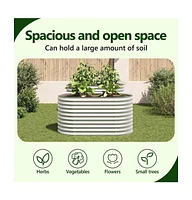 Garden Raised Bed 63"x31.5"x31.9" Galvanized Steel Silver