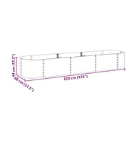 Garden Raised Bed 126"x31.5"x17.3" Galvanized Steel Silver