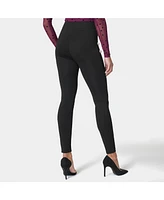 Bebe Women's High Waist Rhinestone Button Legging