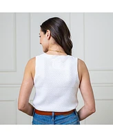 Hope & Henry Women's Organic Scoop Neck Sweater Tank