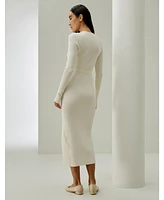 Lilysilk Women's Elegant Wrap-Front Silk Knit Dress