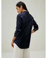 Elegant Button Up Silk Shirt for Women