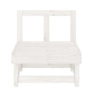 Patio Middle Sofas 2 pcs White Solid Wood Pine