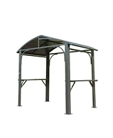 Mondawe 8x5FT Arc Roof Bbq Gazebo Grill Tent for Patio Garden Backyard Canopies