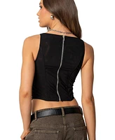 Edikted Womens Miki Grommet Corset