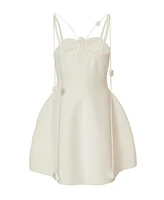 Quiz Women's Mini Scuba Foam Dress With Trailing Floral Trim
