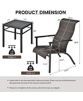Gymax 3PCS Rattan Bistro Chair Set Patio Furniture W/Table