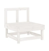 Patio Middle Sofa White Solid Wood Pine