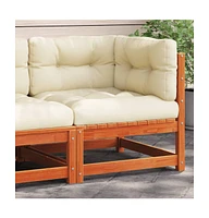 Patio Sofa Corner with Cushions Wax Brown Solid Wood Pine