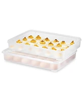 Sorbus Set of 2 Egg Containers with Lids - Clear Deviled Egg Carrier Tray