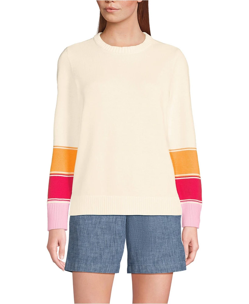 Lands' End Women's Drifter Crew Neck Jersey Pull Over Sweater