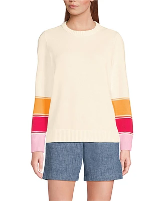 Lands' End Women's Drifter Crew Neck Jersey Pull Over Sweater
