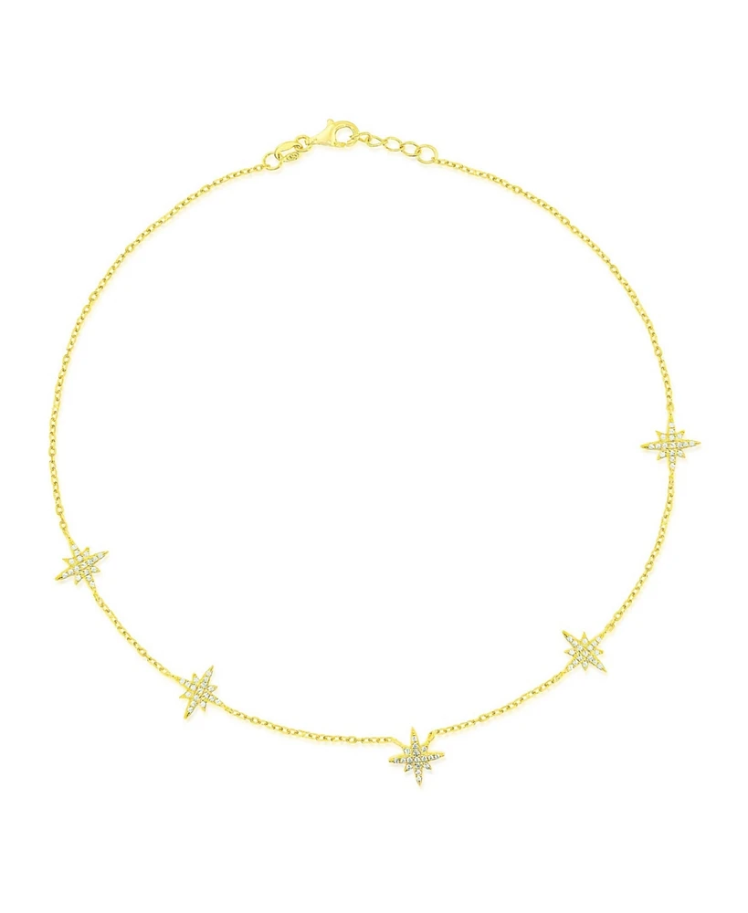 Etoielle Yellow Gold Tone Celetestial North Star Bracelet with Pave Cubic Zirconia