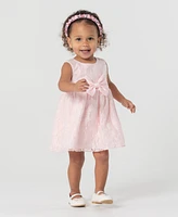 Rare Editions Baby Girls Burnout Butterfly Lace Dress