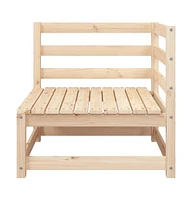 Patio Sofa with Footstool 2-Seater Solid Wood Pine