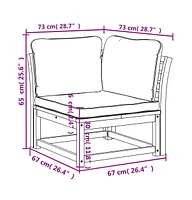 Patio Sofa Corner with Cushions 28.7"x28.7"x25.6" Solid Wood Acacia