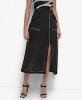 Dkny Women's Organza Cargo Skirt