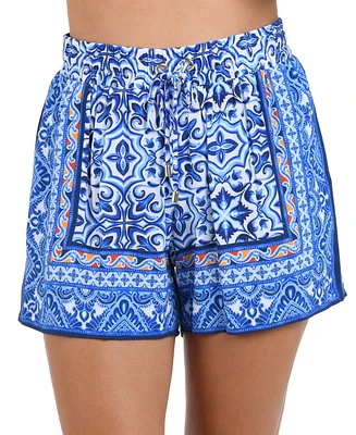 La Blanca Women's Bandana-Print Pull-On Shorts