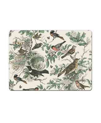 CounterArt Honeybloom Birds Hardboard Cork Placemats Set of 4, 15"x 11"