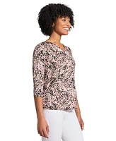 Jones New York Women's Printed 3/4-Sleeve Blouse