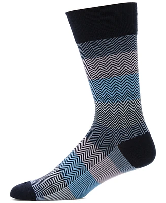 Perry Ellis Portfolio Men's Zig-Zag Crew Socks