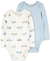 PurelySoft by Carter's Baby Boys Long-Sleeve Bodysuits, Pack of 2