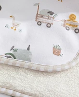 Living Textiles Baby Boys and Girls Tractor Ride Collection Jersey Sherpa Stroller Blanket