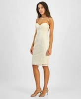Guess Women's Serene Floral-Lace Corset-Laced Dress