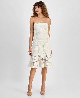 Guess Women's Maisy Lace Strapless Midi Dress