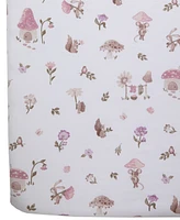 Living Textiles Baby Girls Mushroom House Collection Crib Sheet