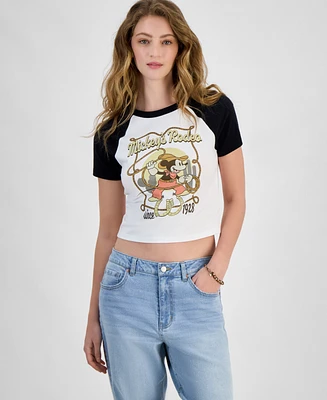 Disney Juniors' Western Mickey Raglan-Sleeve T-Shirt