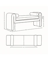 Manhattan Comfort 59" Concord Modern Chenille Bench