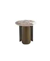 Manhattan Comfort 19.68" Monica Modern Sintered Stone Top End Table