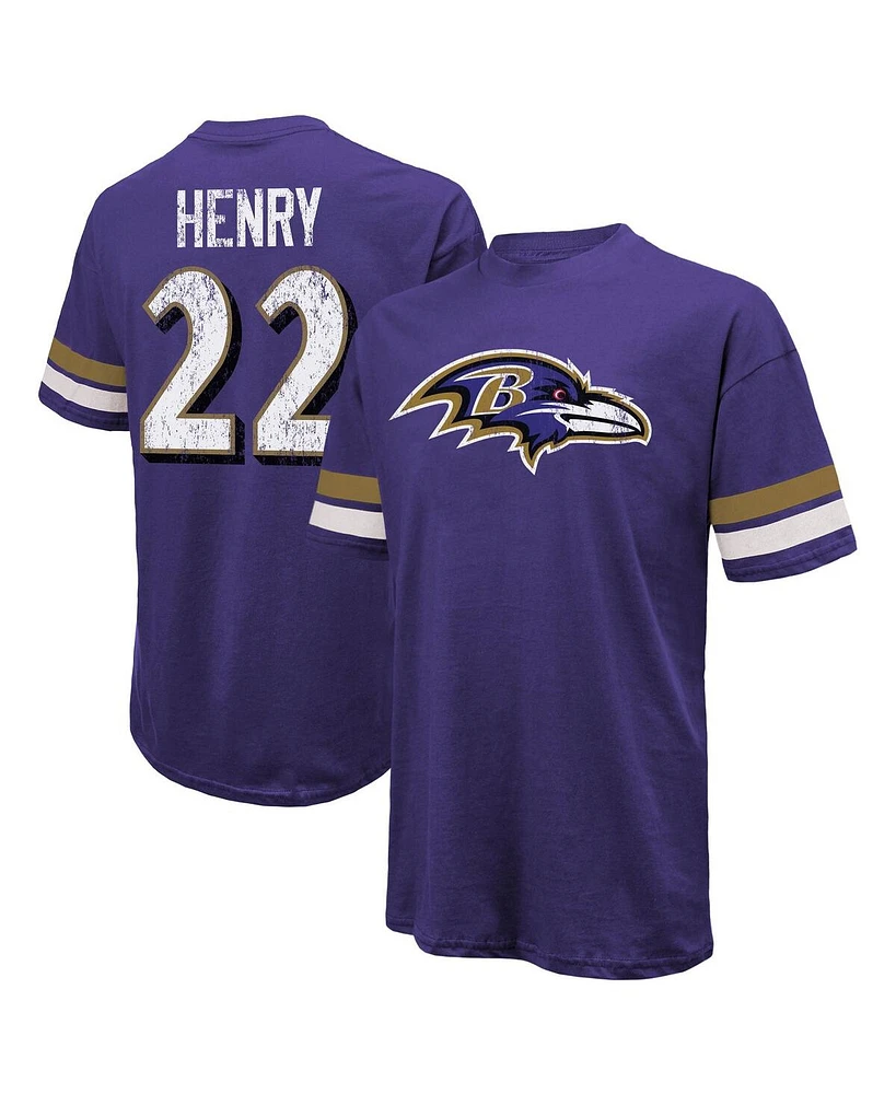 Majestic Men's Derrick Henry Purple Baltimore Ravens Name Number Oversized T-Shirt