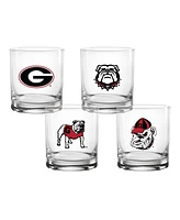 Indigo Falls Georgia Bulldogs 4-Pack Collector's 14oz. Rocks Glass Set