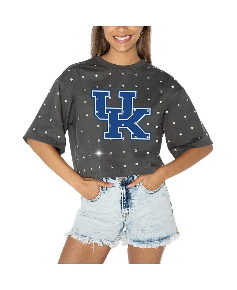 Gameday Couture Women's Gray Kentucky Wildcats Go Time Rhinestone Crop T-Shirt