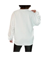 Gameday Couture Women's White Washington Commanders Just Go With It Oversized Long Sleeve Crewneck Sweatshirt