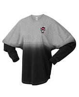 Spirit Jersey Men's and Women's Red/Gray Nc State Wolfpack Ombre Long Sleeve T-Shirt