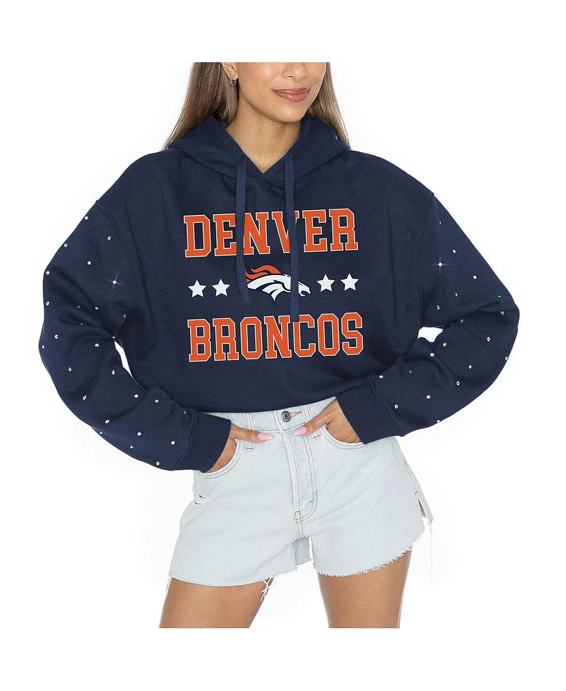 Gameday Couture Women's Navy Denver Broncos Like A Star Scrunch Waist Pullover Hoodie