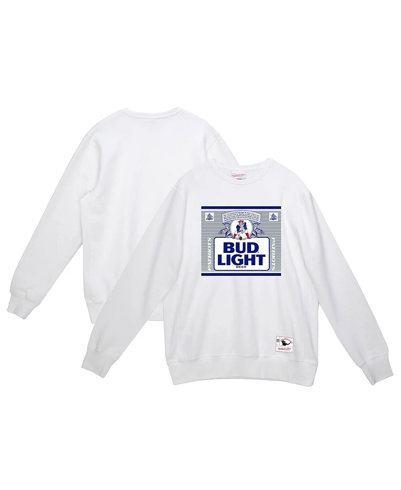 Mitchell & Ness x Bud Light Men's White New England Patriots The Crest Pullover Sweatshirt