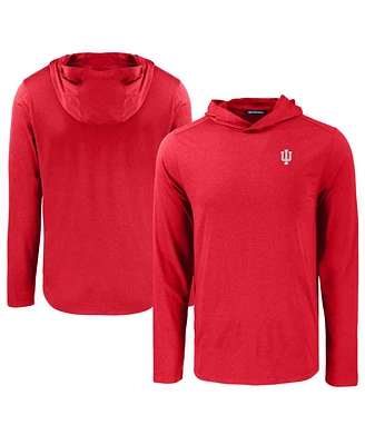 Cutter Buck Men's Crimson Indiana Hoosiers Coastline Epic Comfort Eco Long Sleeve Hoodie T-Shirt