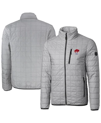 Cutter & Buck Men's Gray Buffalo Bills Big Tall Rainier PrimaLoft Eco Insulated Full-Zip Puffer Jacket