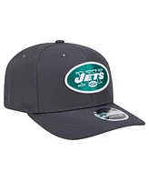 New Era Men's Graphite New York Jets Main 9SEVENTY Stretch-Snap Hat