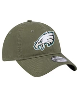 New Era Big Boys and Girls Olive Philadelphia Eagles Main 9TWENTY Adjustable Hat